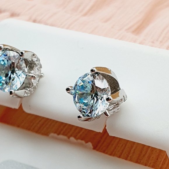 "Birthstone S925 Sterling Silver CZ Stud Earrings for Women/Girl, US19251042 - Picture 11 of 15